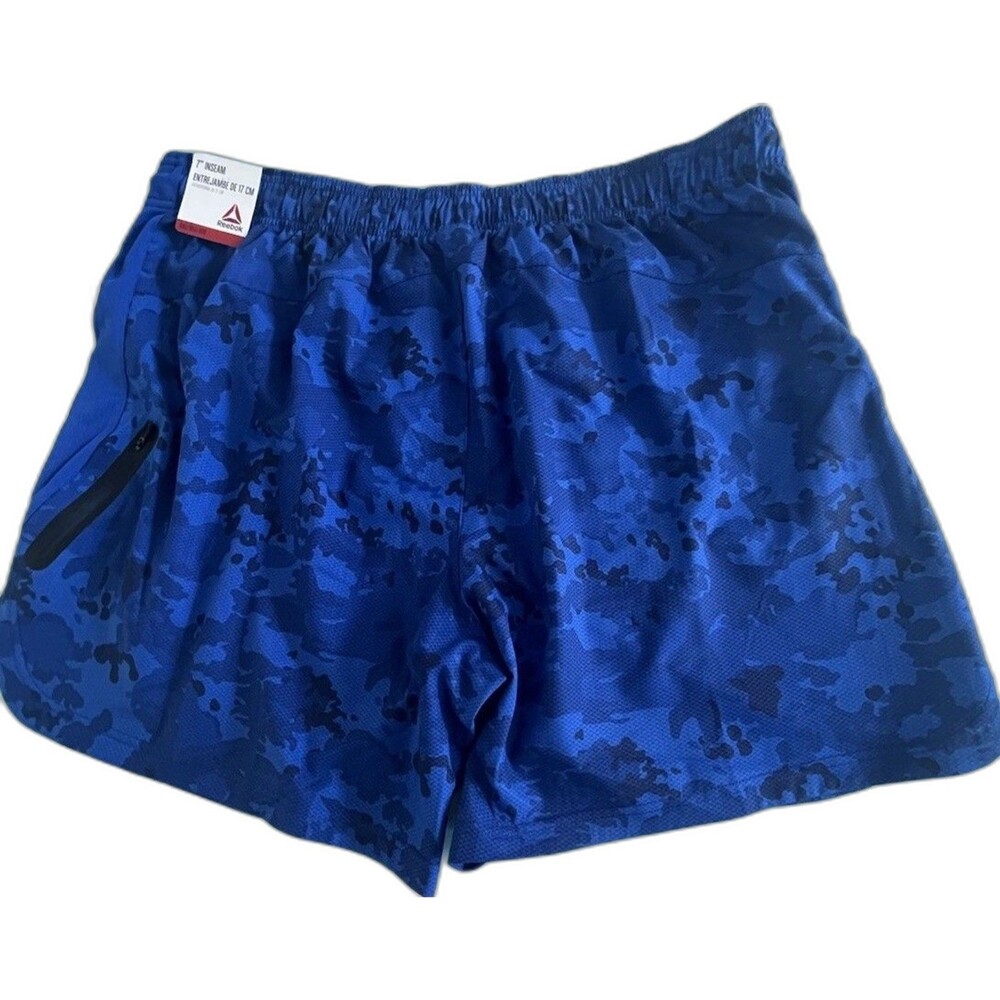 Reebok Men's Moisture Management Drawstring Shorts Royal Navy Blue Size 3XL NWT